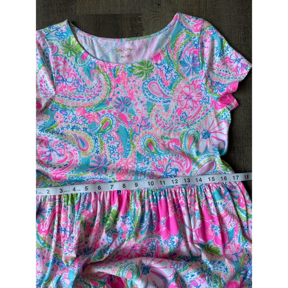 Lilly Pulitzer Tropical Paisley Floral Print Tiered Mini Dress S Resort Summer - Picture 7 of 11